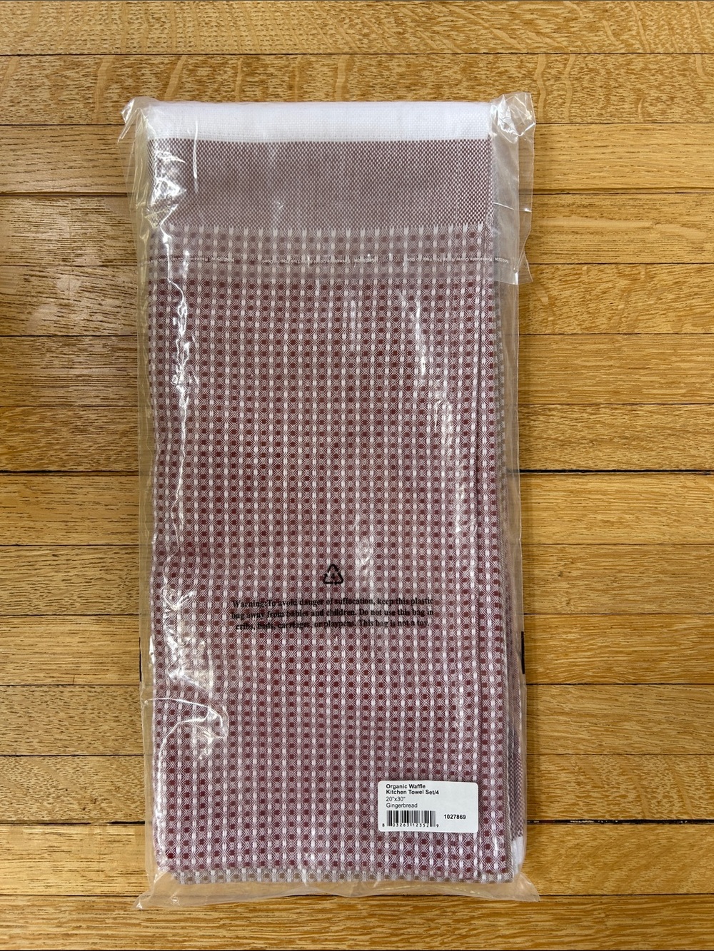 Coyuchi organic Waffle kitchen Towel set of 4 20”x30” in gingerbread NWT - Picture 6 of 8
